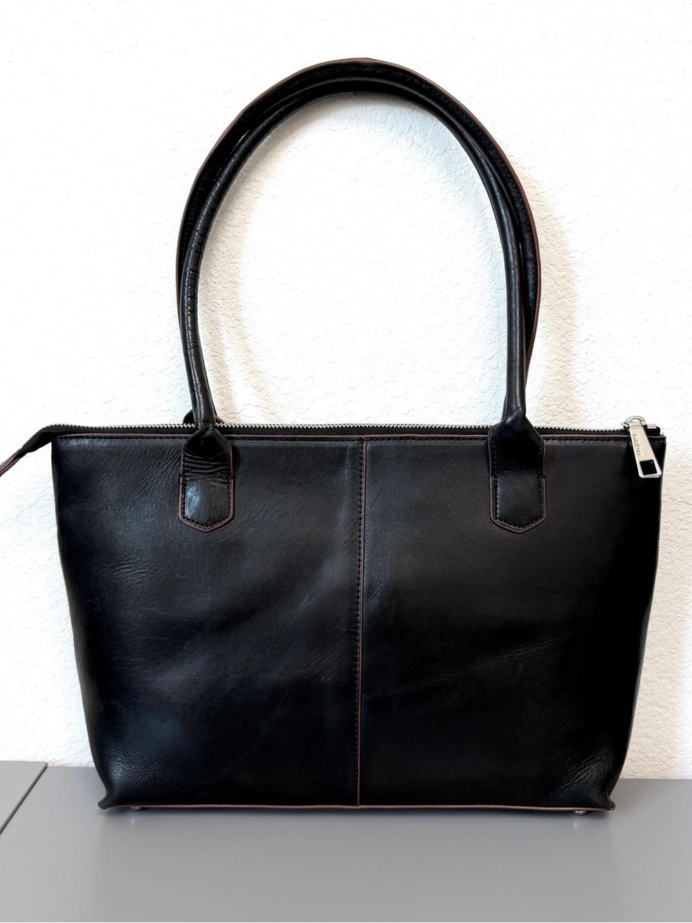 Hobo International Vintage Black Leather Tote Shoulder Bag